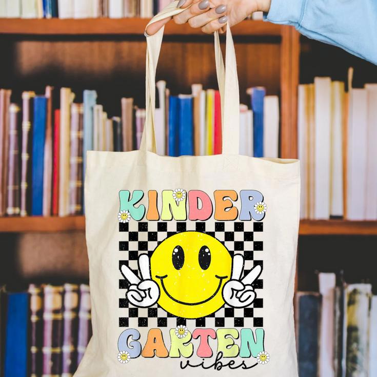 Girls Kindergarten Vibes Smile Face Back To School Kinder Canvas Tote Bag Girls Kindergarten Vibes Smile Face Back To School Kinder Canvas Tote Bag