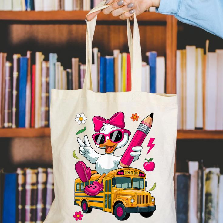 Goose Back To School First Day Of School Girls Boys Canvas Tote Bag Goose Back To School First Day Of School Girls Boys Canvas Tote Bag