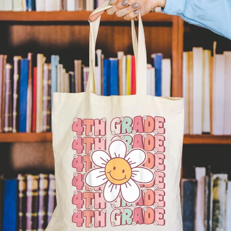 Groovy 4th Grade Back To School First Day Of Fourth Grade Canvas Tote Bag Groovy 4th Grade Back To School First Day Of Fourth Grade Canvas Tote Bag
