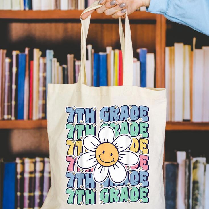 Groovy 7th Grade Back To School First Day Of Seventh Grade Canvas Tote Bag Groovy 7th Grade Back To School First Day Of Seventh Grade Canvas Tote Bag