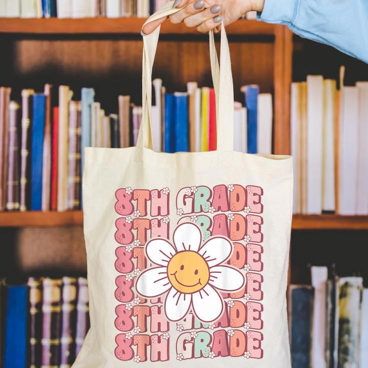 Groovy 8th Grade Back To School First Day Of Eighth Grade Canvas Tote Bag Groovy 8th Grade Back To School First Day Of Eighth Grade Canvas Tote Bag