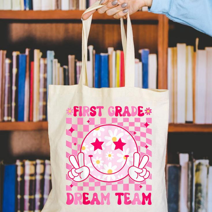 Groovy First Grade Dream Team Back To School 1st Grade Squad Canvas Tote Bag Groovy First Grade Dream Team Back To School 1st Grade Squad Canvas Tote Bag