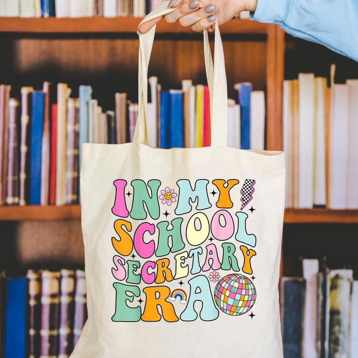 Groovy In My School Secretary Era Back To School Canvas Tote Bag Groovy In My School Secretary Era Back To School Canvas Tote Bag