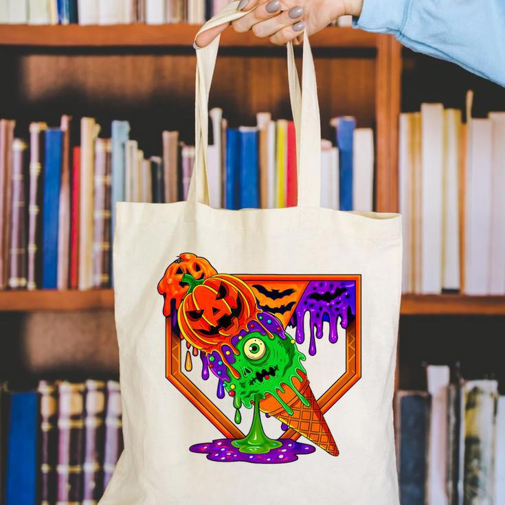 Halloween Baseball Ice Cream Drip Boys Girls Youth Canvas Tote Bag