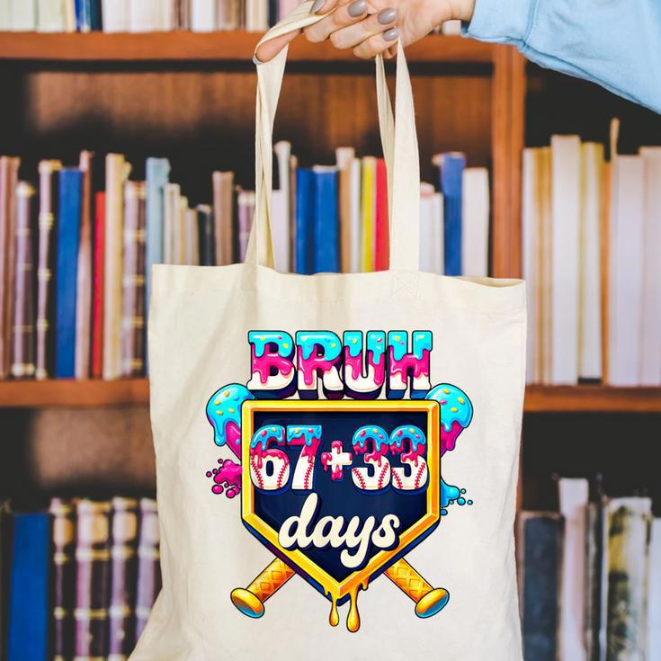 Happy 6733 Days Of School Baseball Drip 100th Day Of School Canvas Tote Bag