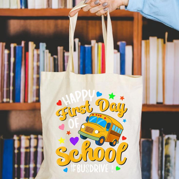 Happy First Day Of School Bus Driver Back To School Canvas Tote Bag