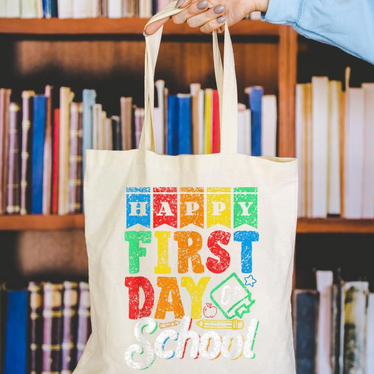 Happy First Day Of School Pupil Kids Grade Back To School 1 Canvas Tote Bag