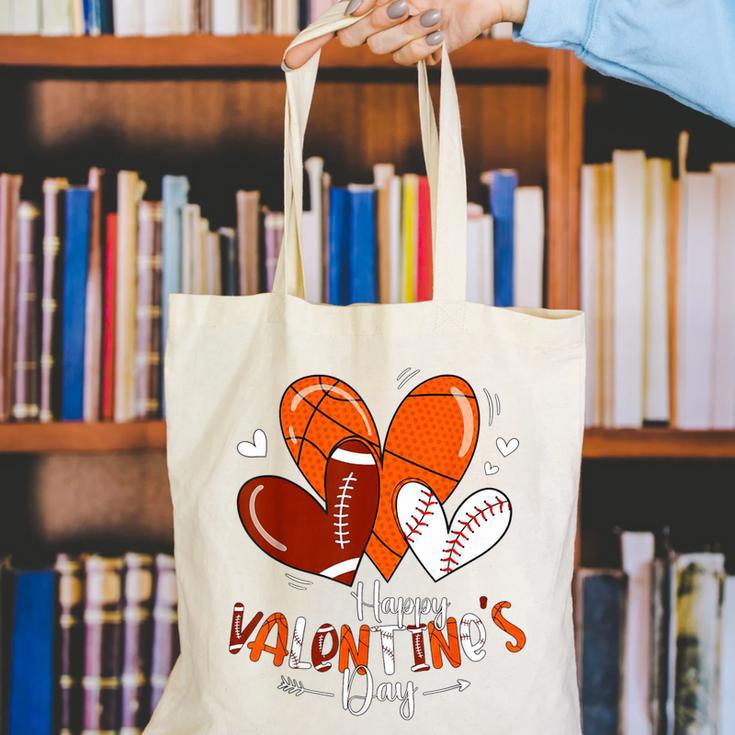 Happy Valentines Day Basketball Baseball Football Boys Canvas Tote Bag Happy Valentines Day Basketball Baseball Football Boys Canvas Tote Bag