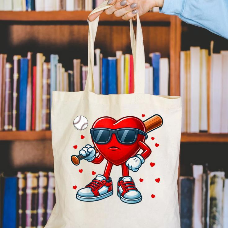 Heart Love Baseball Valentine Outfit Men Boy Canvas Tote Bag