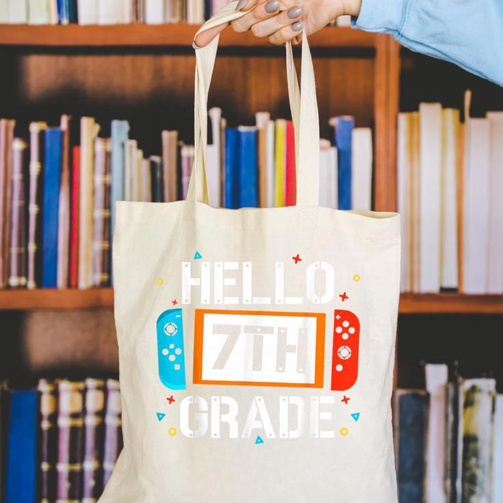 Hello 7th Grade Back To School Video Game Seventh Grade Boys Canvas Tote Bag Hello 7th Grade Back To School Video Game Seventh Grade Boys Canvas Tote Bag