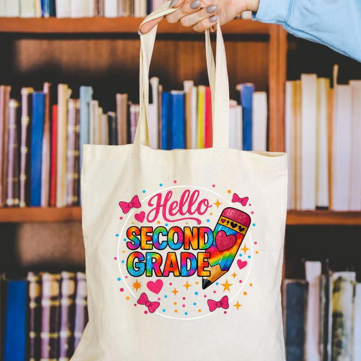 Hello Second Grade Tie Dye Pencil Back To School 2nd Grade Canvas Tote Bag