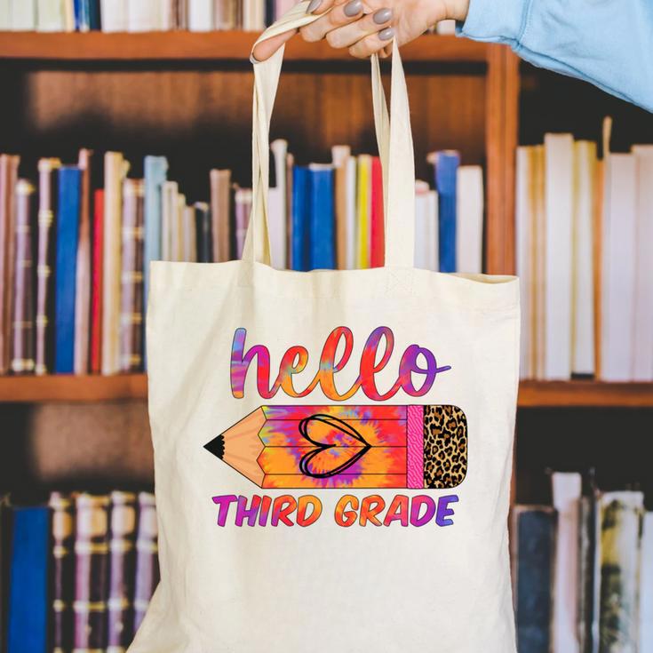 Hello Third Grade Back To School Pencil Tie Dye 3rd Grade Performance Canvas Tote Bag