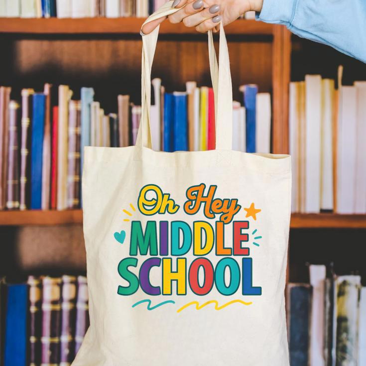 Hey Middle School First Day Back To School Students Canvas Tote Bag Hey Middle School First Day Back To School Students Canvas Tote Bag