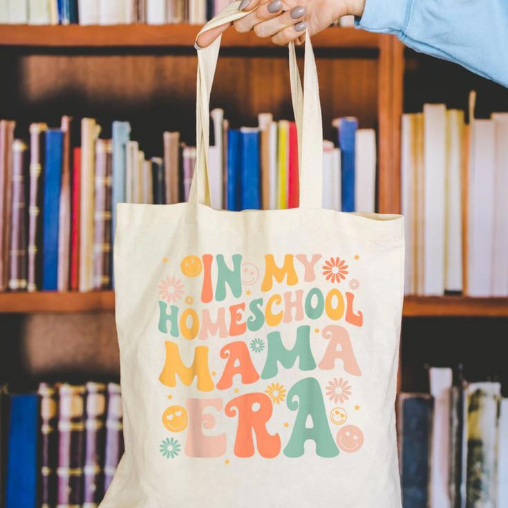 In My Homeschool Mama Era Retro Back To School Canvas Tote Bag In My Homeschool Mama Era Retro Back To School Canvas Tote Bag