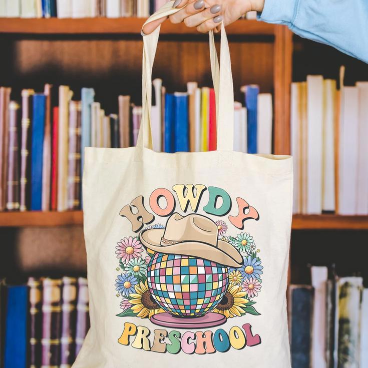 Howdy Preschool Cowgirl Country Western Pre-K Back To School Canvas Tote Bag