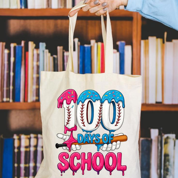 HUGvyn 100 Days Of School Baseball Ice Cream Teacher Student Canvas Tote Bag HUGvyn 100 Days Of School Baseball Ice Cream Teacher Student Canvas Tote Bag