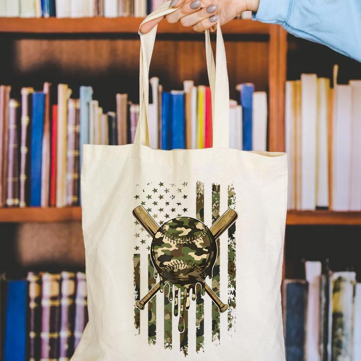Ice Cream Baseball Drip For Boys Camo USA Flag Camouflage Canvas Tote Bag Ice Cream Baseball Drip For Boys Camo USA Flag Camouflage Canvas Tote Bag