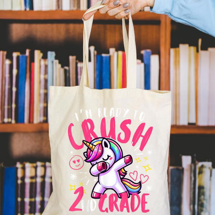 I'm Ready To Crush 2nd Grade Dabbing Unicorn Back To School Canvas Tote Bag I'm Ready To Crush 2nd Grade Dabbing Unicorn Back To School Canvas Tote Bag