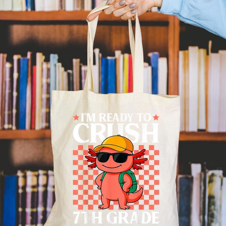 I'm Ready To Crush 7th Grade Axolotl Back To School Canvas Tote Bag
