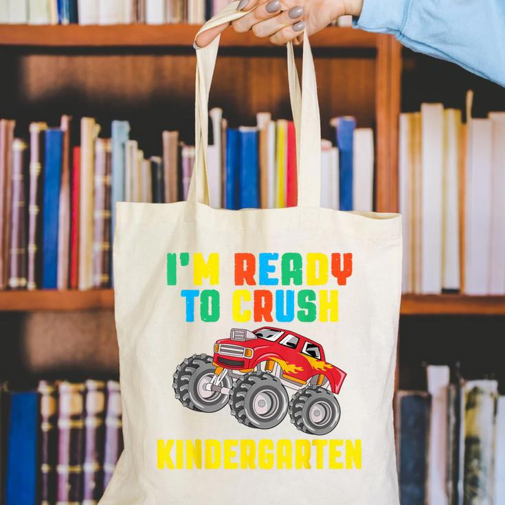 I'm Ready To Crush Kindergarten Dinosaur Back To School Boys Canvas Tote Bag I'm Ready To Crush Kindergarten Dinosaur Back To School Boys Canvas Tote Bag