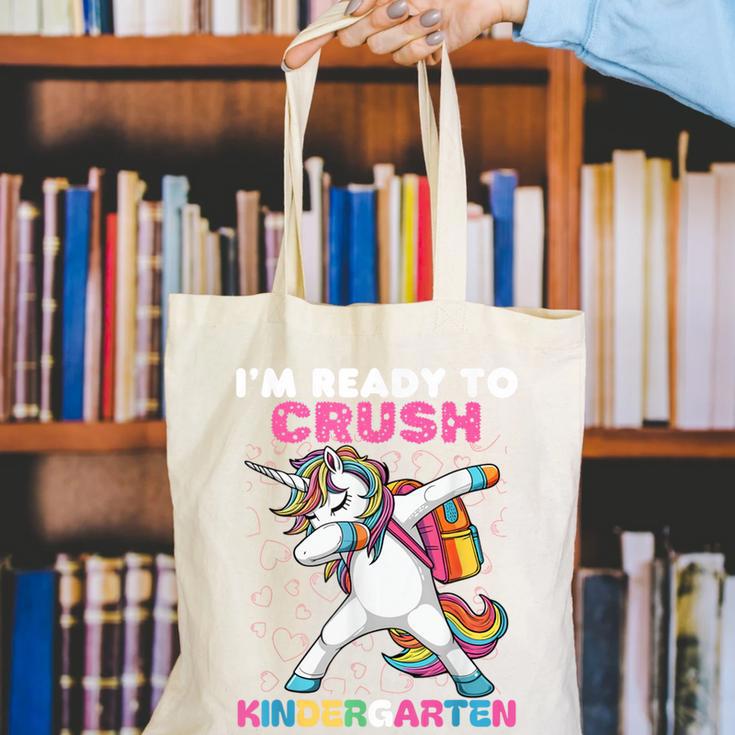 I'm Ready To Crush Kindergarten Unicorn Back To School Canvas Tote Bag I'm Ready To Crush Kindergarten Unicorn Back To School Canvas Tote Bag