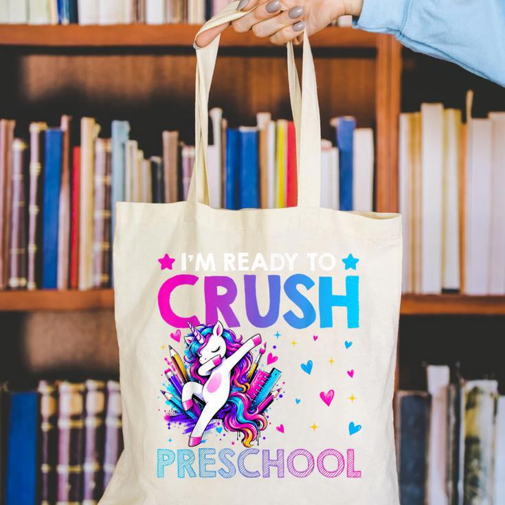 I'm Ready To Crush Preschool Dabbing Unicorn Back To School Canvas Tote Bag I'm Ready To Crush Preschool Dabbing Unicorn Back To School Canvas Tote Bag