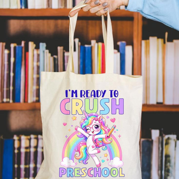 I'm Ready To Crush Preschool Unicorn Girls Back To School Canvas Tote Bag I'm Ready To Crush Preschool Unicorn Girls Back To School Canvas Tote Bag