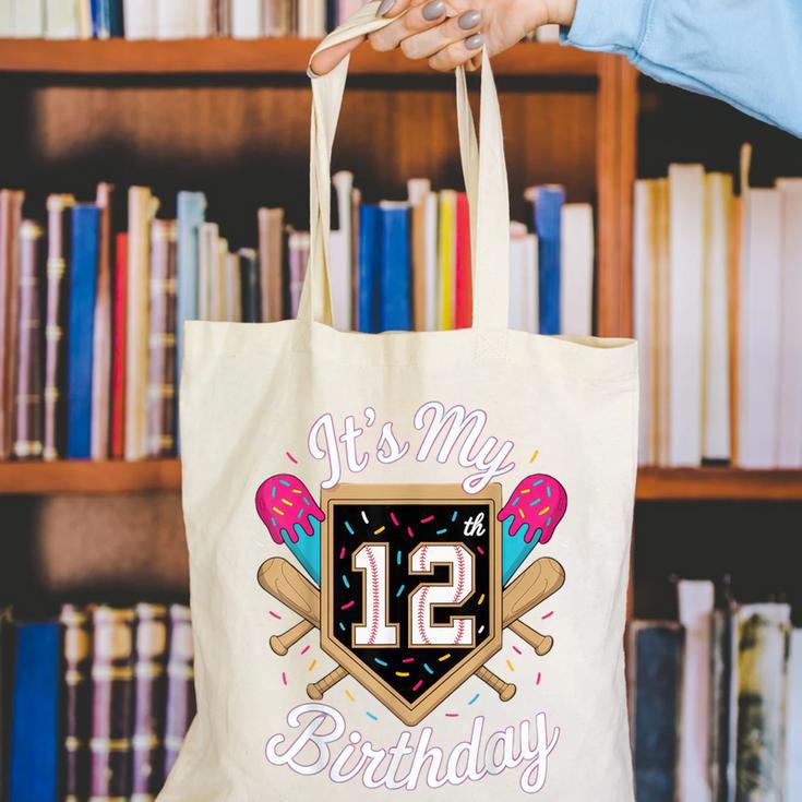 It's My 12th Birthday Baseball Fan Celebration Canvas Tote Bag It's My 12th Birthday Baseball Fan Celebration Canvas Tote Bag