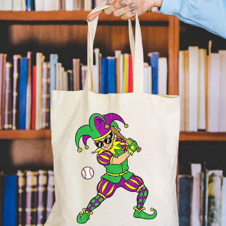 Jester Baseball Mardi Gras Carnival Sport Men Boy Teen Kids Canvas Tote Bag Jester Baseball Mardi Gras Carnival Sport Men Boy Teen Kids Canvas Tote Bag