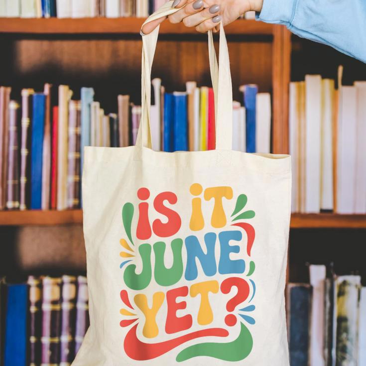 Is It June Yet Back To School Student Groovy Kids Canvas Tote Bag Is It June Yet Back To School Student Groovy Kids Canvas Tote Bag