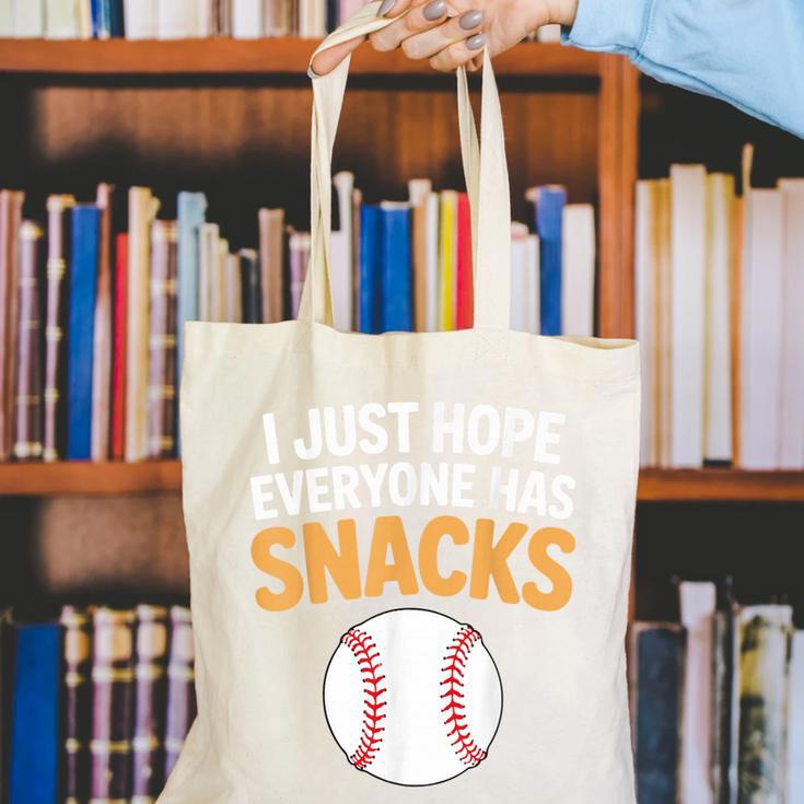 I Just Hope Everyone Has Snacks Baseball Game Day Fan Canvas Tote Bag