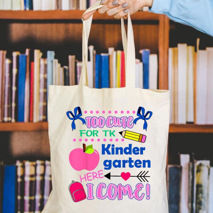 Kids Back To School Here I Come Kindergarten Girls TK Grad Canvas Tote Bag Kids Back To School Here I Come Kindergarten Girls TK Grad Canvas Tote Bag