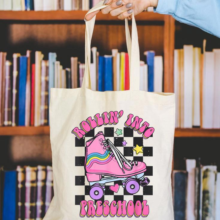 Kids Back To School Skating Rollin Into Preschool Canvas Tote Bag Kids Back To School Skating Rollin Into Preschool Canvas Tote Bag