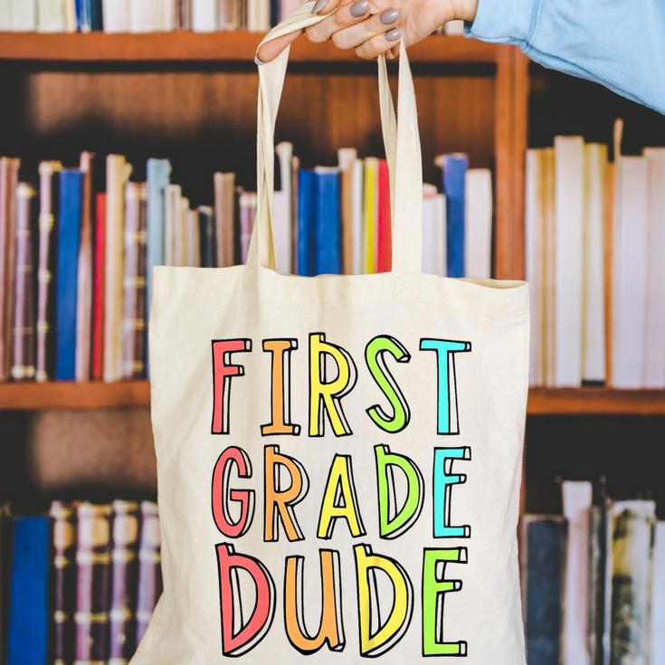 Kids First Day Of First Grade Dude 1st Grade Back To School Boys Canvas Tote Bag Kids First Day Of First Grade Dude 1st Grade Back To School Boys Canvas Tote Bag