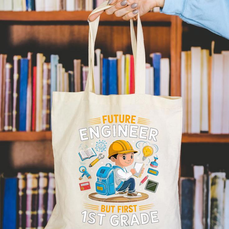 Kids Future Engineer 1st Grade Student Back To School Boys Kid Canvas Tote Bag Kids Future Engineer 1st Grade Student Back To School Boys Kid Canvas Tote Bag