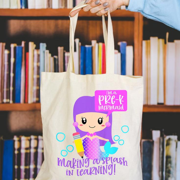 Kids Pre K Mermaid Back To School Toddler Girl First Day Of Prek Canvas Tote Bag Kids Pre K Mermaid Back To School Toddler Girl First Day Of Prek Canvas Tote Bag