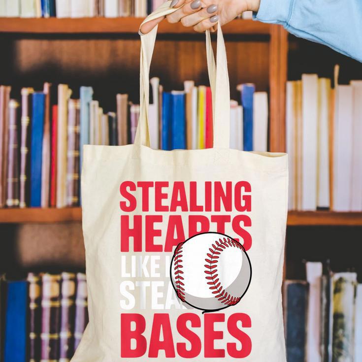 Kids Stealing Hearts Like I Steal Bases Cute Baseball Boys Canvas Tote Bag Kids Stealing Hearts Like I Steal Bases Cute Baseball Boys Canvas Tote Bag
