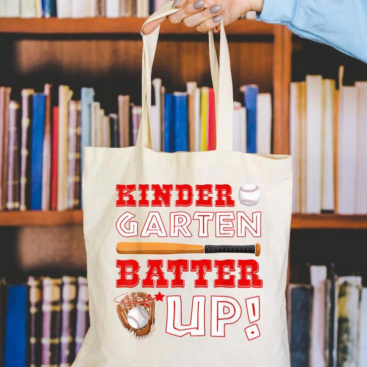 Kindergarten Batter Up Back To School Baseball Player Boys Canvas Tote Bag