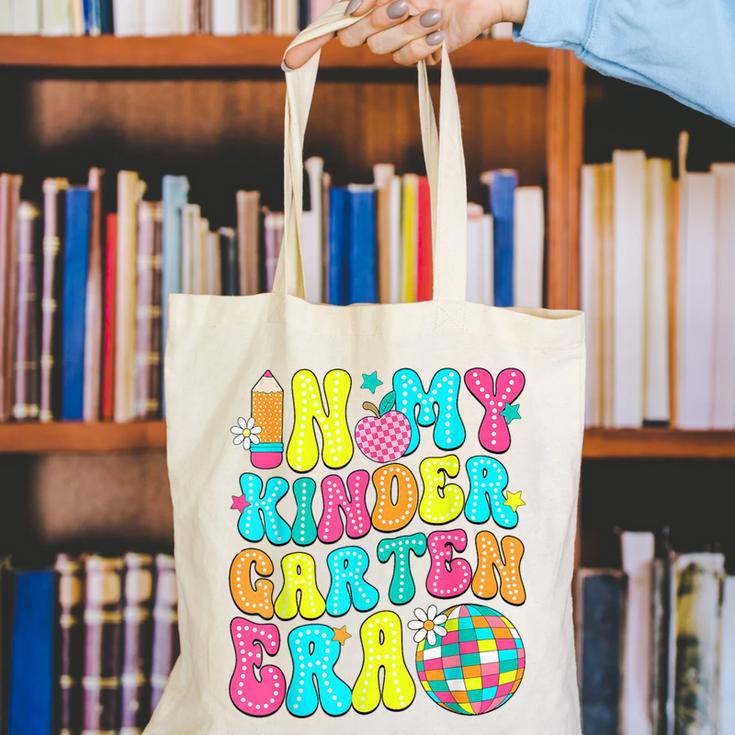 In My Kindergarten Era Groovy Back To School Canvas Tote Bag