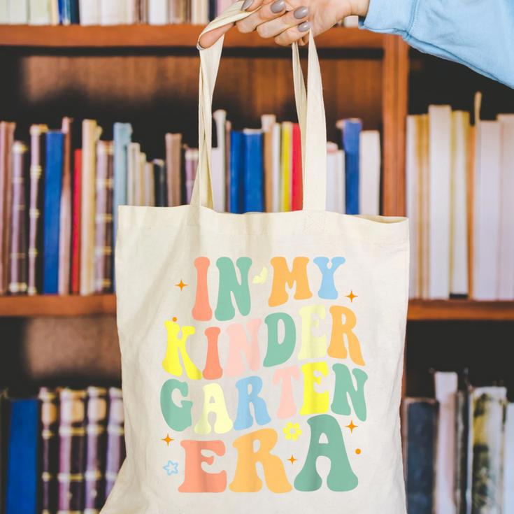 Kindergarten Era Happy Back To School Groovy Kids Boys Girls Canvas Tote Bag