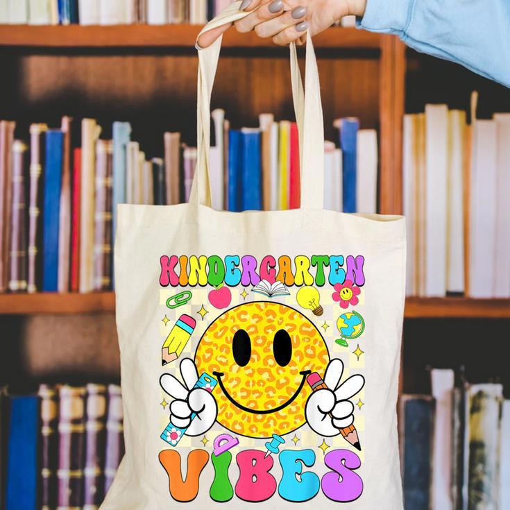 Kindergarten Vibes Smile Face Back To School Kinder Girl Kid Canvas Tote Bag Kindergarten Vibes Smile Face Back To School Kinder Girl Kid Canvas Tote Bag