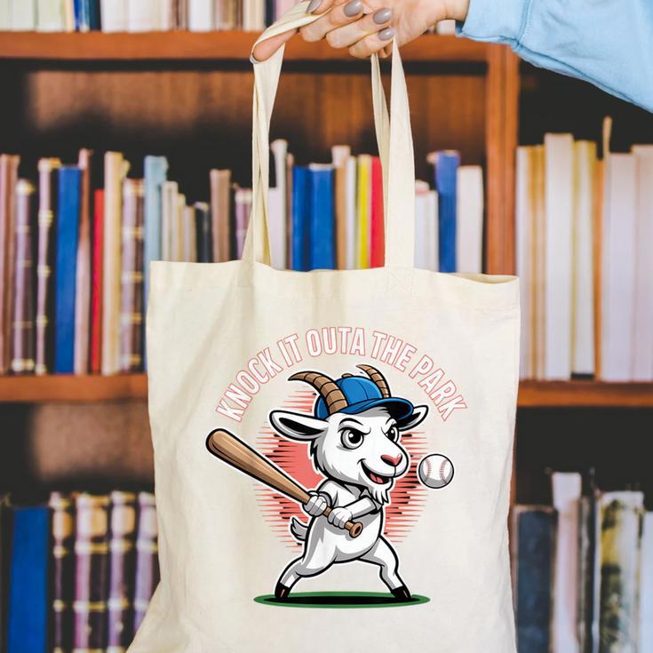 Knock It Outa The Park Baseball Goat Home Run Canvas Tote Bag Knock It Outa The Park Baseball Goat Home Run Canvas Tote Bag