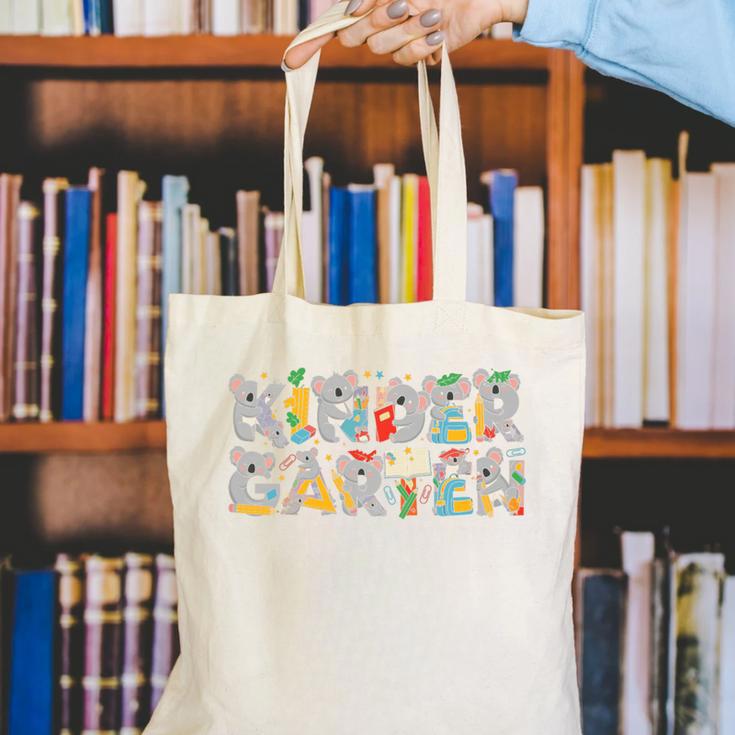 Koala Kindergarten Back To School Kids Boys Girls Premium Tri-Blend Canvas Tote Bag Koala Kindergarten Back To School Kids Boys Girls Premium Tri-Blend Canvas Tote Bag