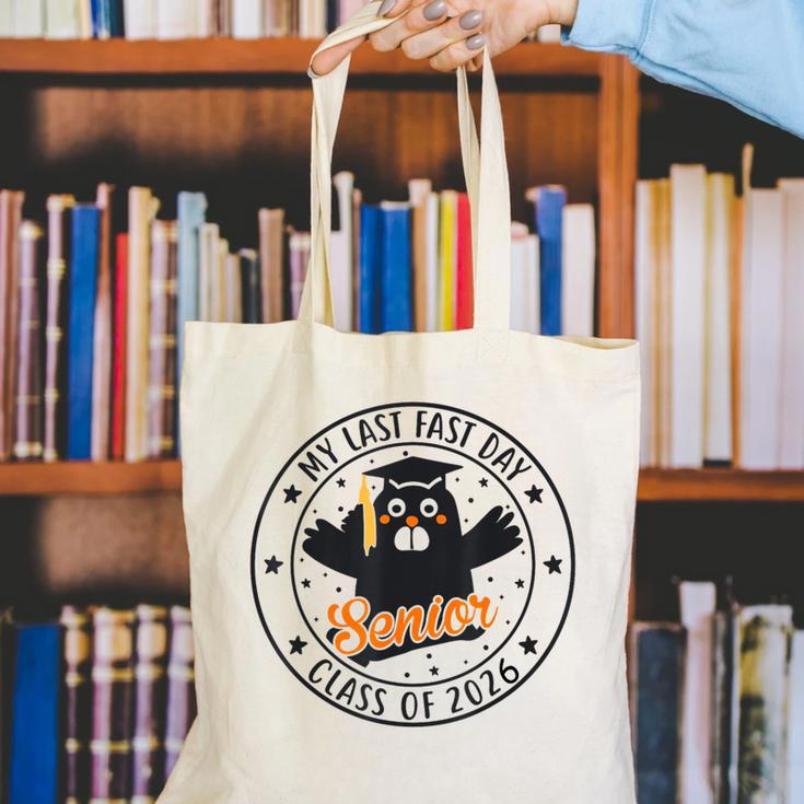 My Last First Day Senior 2026 Cat Back To School Cool Class Canvas Tote Bag