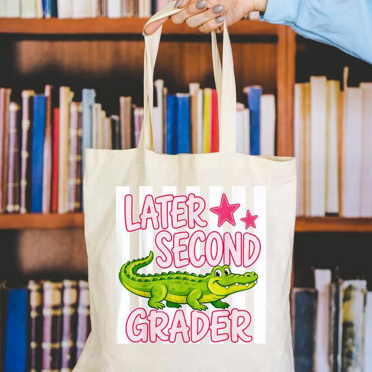 Later Second Grader Cute Alligator Back To School Graduation Canvas Tote Bag Later Second Grader Cute Alligator Back To School Graduation Canvas Tote Bag