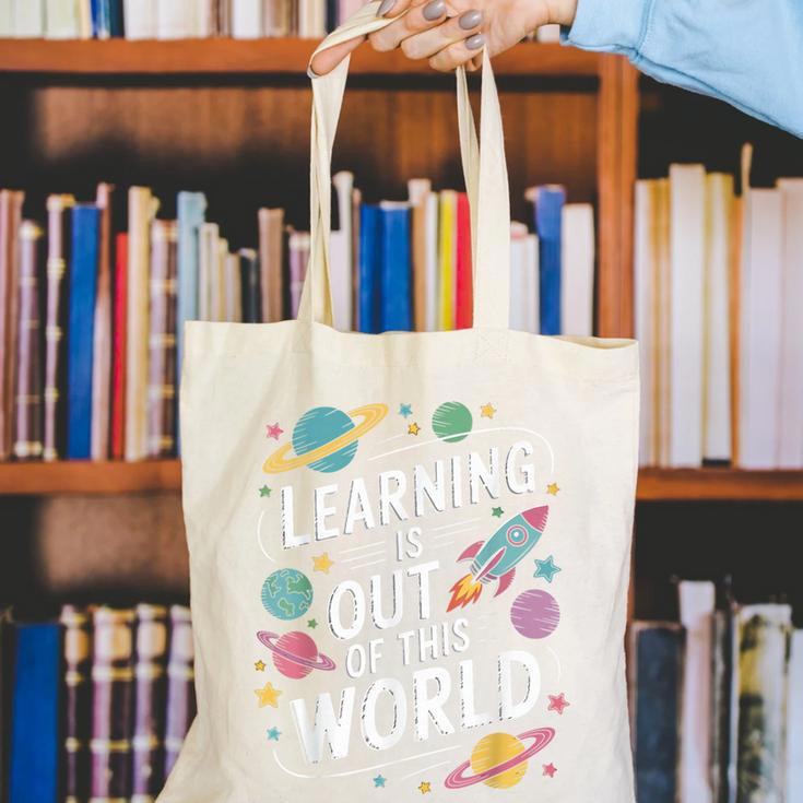 Learning Is Out Of This World Back To School Canvas Tote Bag