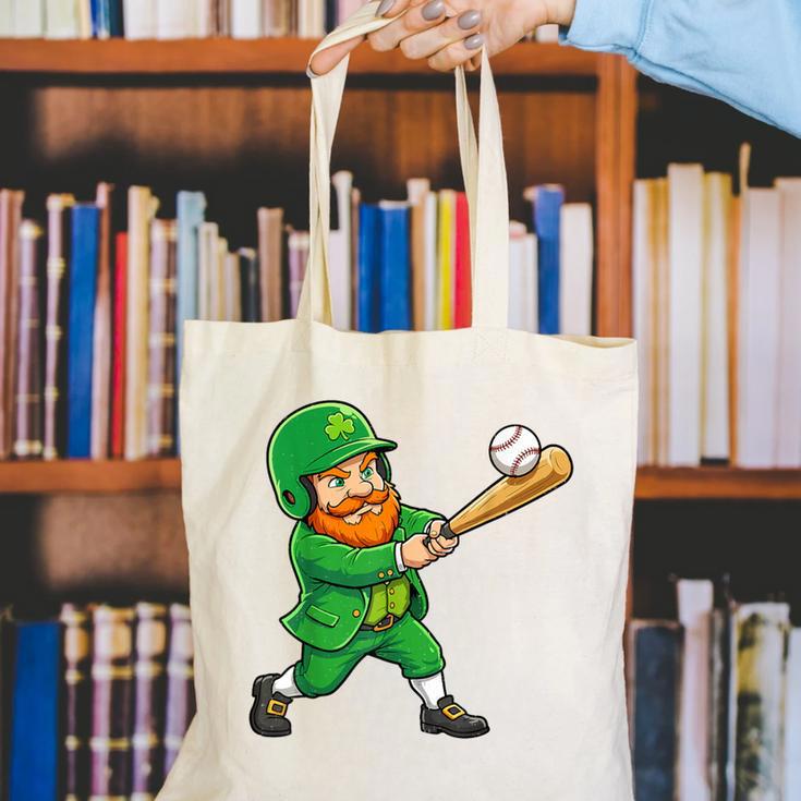 Leprechaun Playing Baseball St Patricks Day Men Boys Kids Canvas Tote Bag