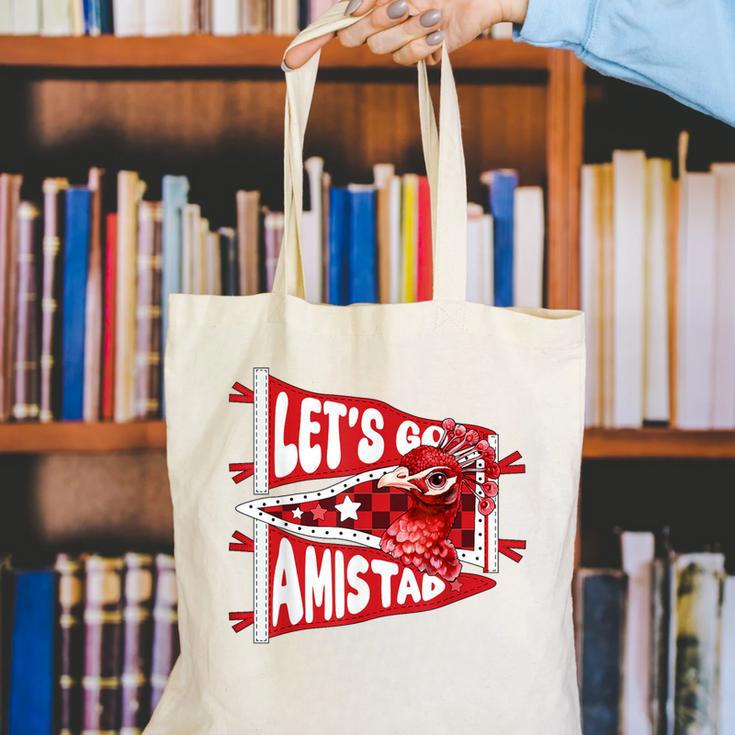 Let's Go Amistad Friendship Back To School Spirit Canvas Tote Bag Let's Go Amistad Friendship Back To School Spirit Canvas Tote Bag