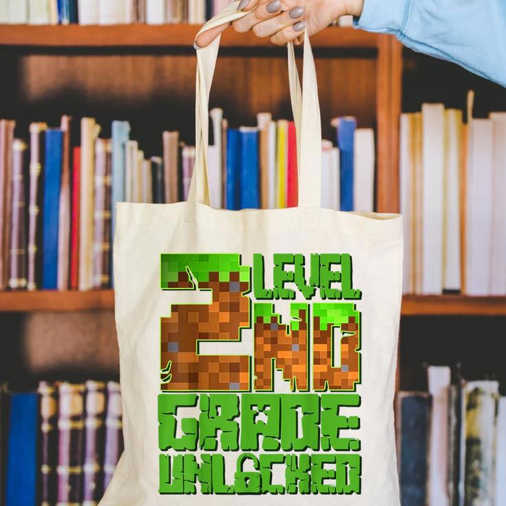 Level 2nd Grade Unlocked Game Pixel Kids Boy Back To School Canvas Tote Bag