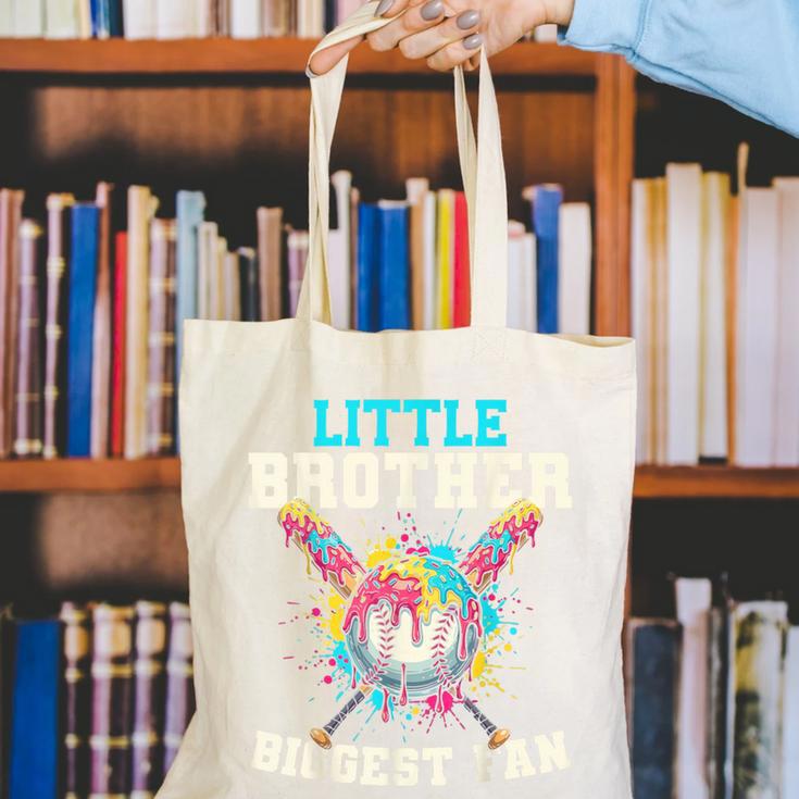 Little Brother Biggest Fan Baseball Cream Drip Crossed Bats Canvas Tote Bag Little Brother Biggest Fan Baseball Cream Drip Crossed Bats Canvas Tote Bag